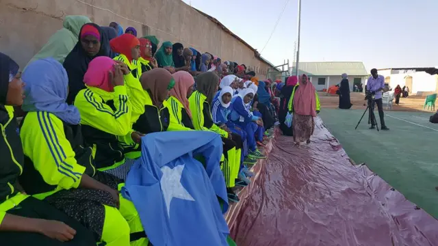 Teams sitting at the Somali national women's basketball competition