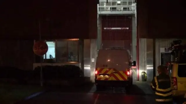 Police vans at HMP Swaleside