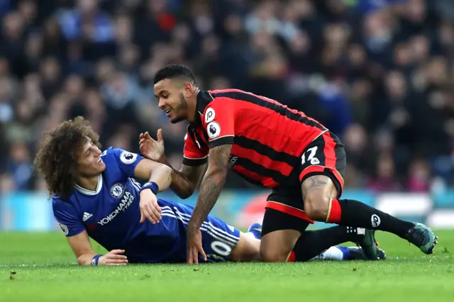 Chelsea's David Luiz and Bournemouth's Josh King