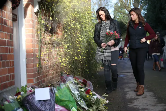 Mourners outside George Michael's home