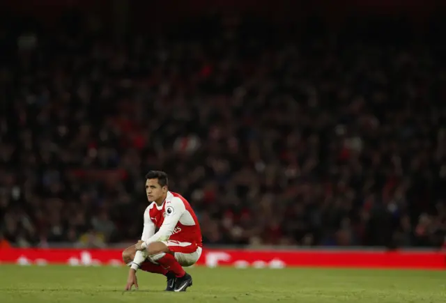 A dejected Alexis Sanchez