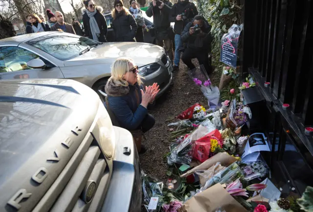 Mourners outside George Michael's house