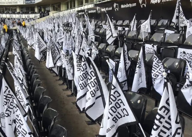 Derby County flags at Pride Park