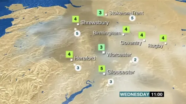 Wednesday's weather forecast