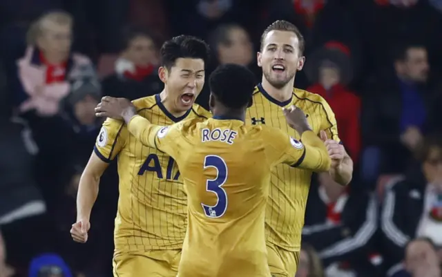 Son Heung-min celebrates