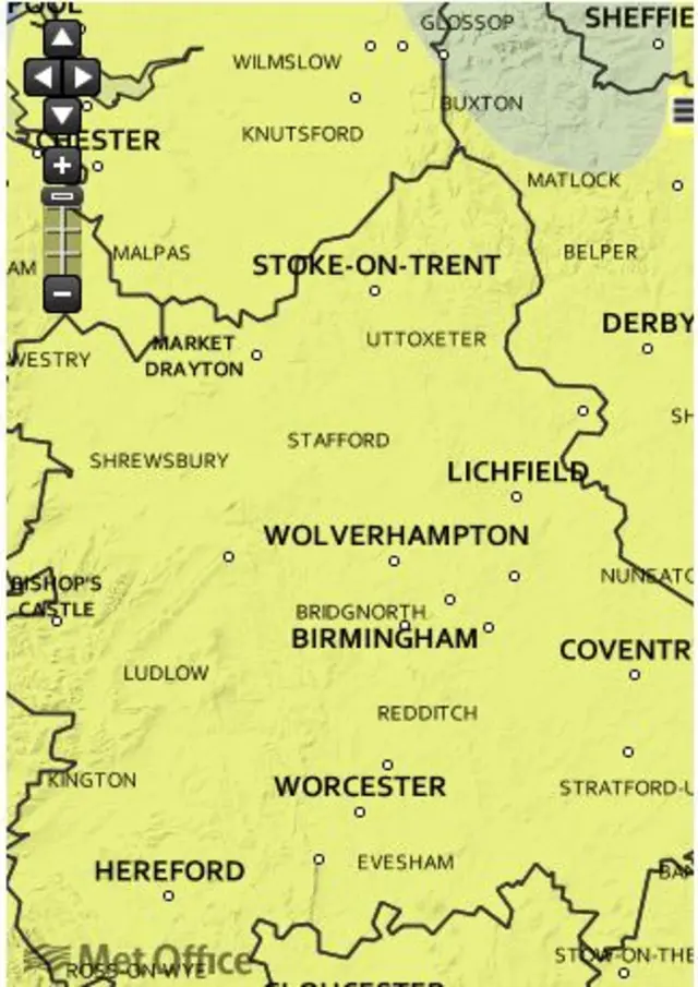 Weather warning map