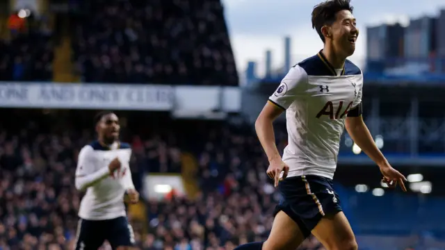 Son Heung-min celebrates