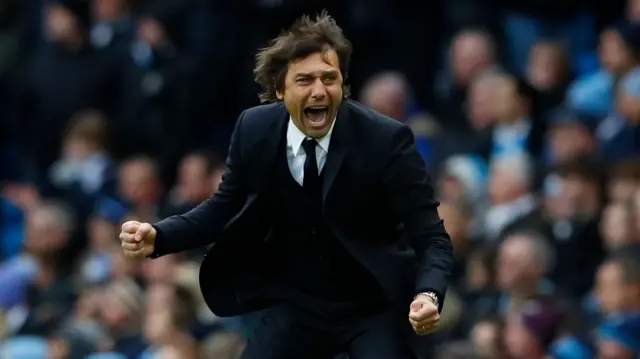 Conte celebrates the win