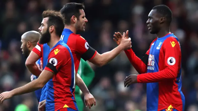 Christian Benteke celebrates