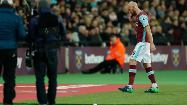 James Collins walks off dejected