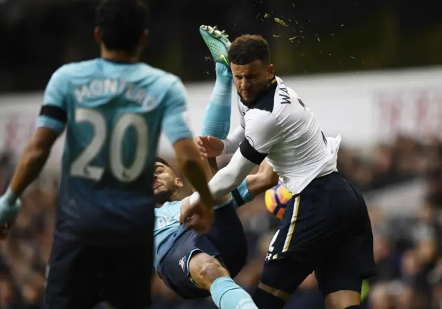 Neil Taylor catches Kyle Walker