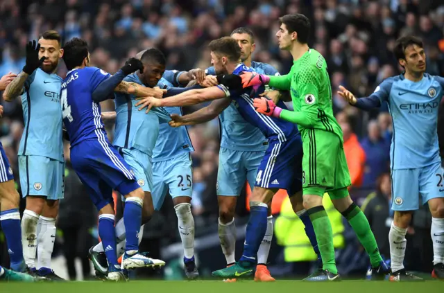 City and Chelsea players