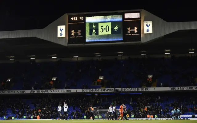 General view of the scoreboard at full time