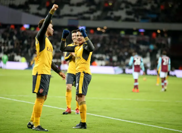 Alexis Sanchez celebrates