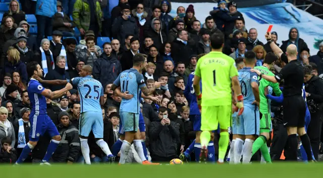 City and Chelsea players come together