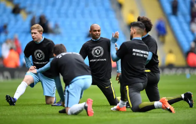 City players warm up