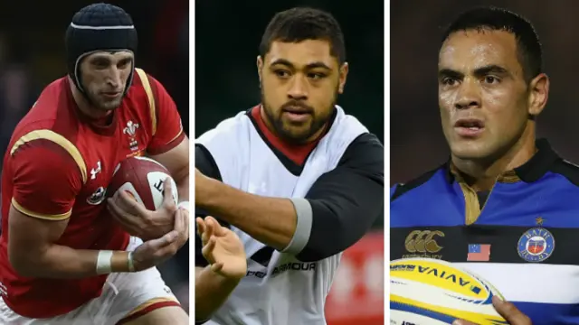 Luke Charteris, Taulupe Faletau and Kahn Fotuali'i