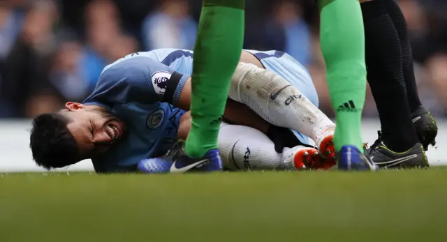 Aguero down with an injury