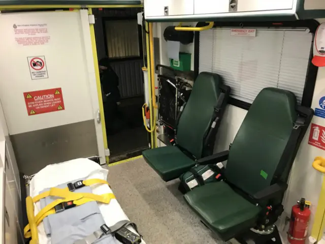 Interior of ambulance