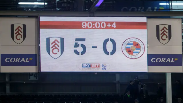 Craven Cottage scoreboard