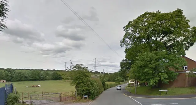 Chorley Road in Burntwood at junction with Squirrels Hollow