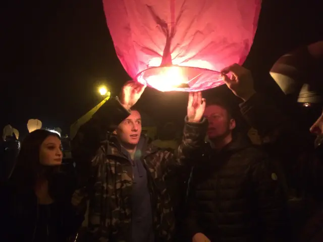 Lantern at Leigh-on-Sea vigil