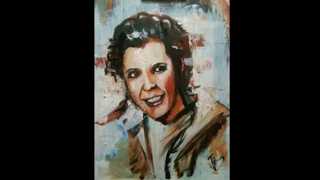 Carrie Fisher portrait by Jack Browning