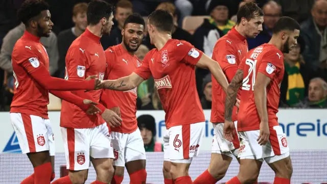 Huddersfield celebrate goal