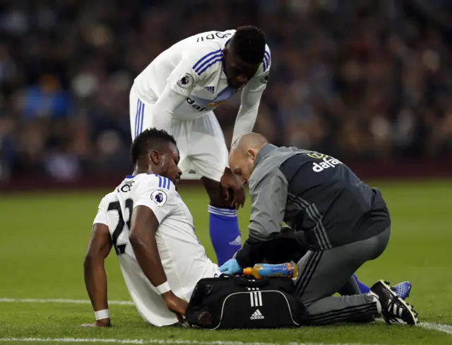 Lamine Kone receives medical attention