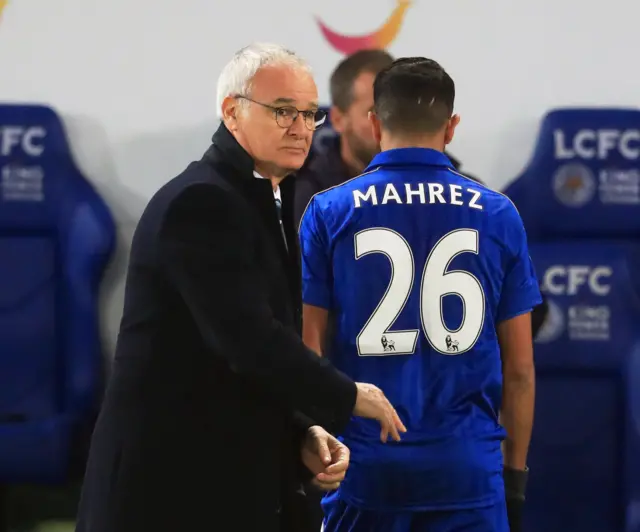 Riyad Mahrez is substituted