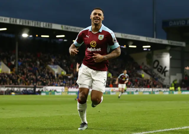 Andre Gray of Burnley celebrates