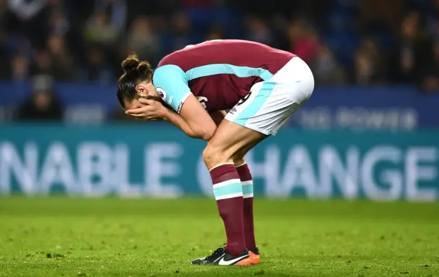 Andy Carroll looks dejected