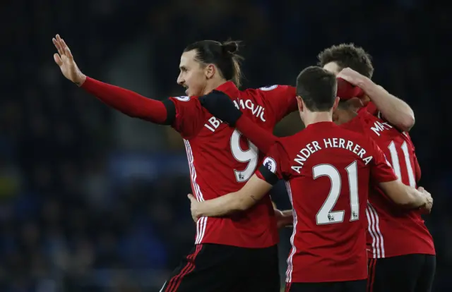 Zlatan Ibrahimovic celebrates