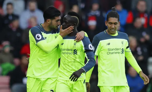 Sadio Mane celebrates