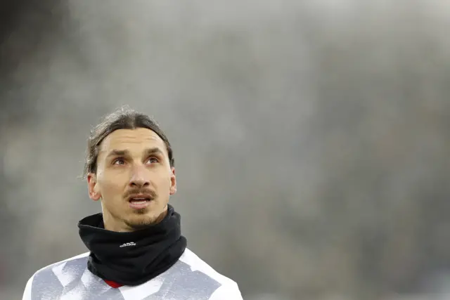 Zlatan Ibrahimovic before the match