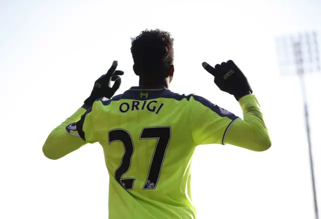 Divock Origi celebrates