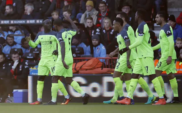 Sadio Mane celebrates