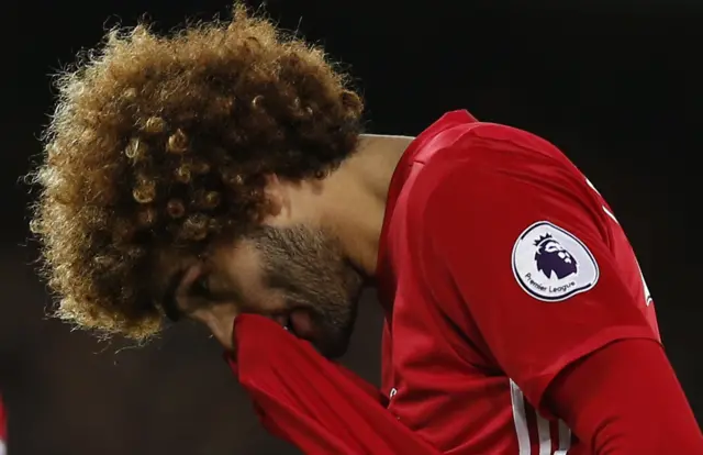 Marouane Fellaini looks