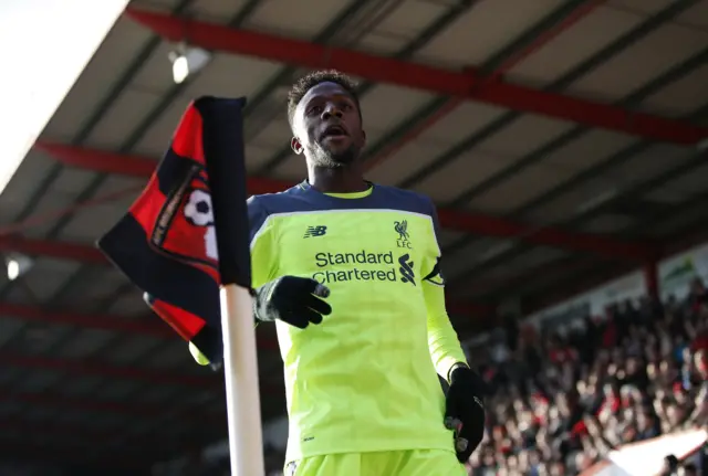 Divock Origi celebrates