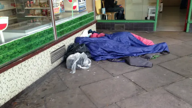 Rough sleeper in Ipswich