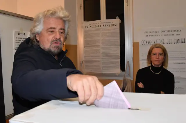 Beppe Grillo voting on Sunday