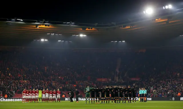 Middlesbrough and Hull observe a minutes silence