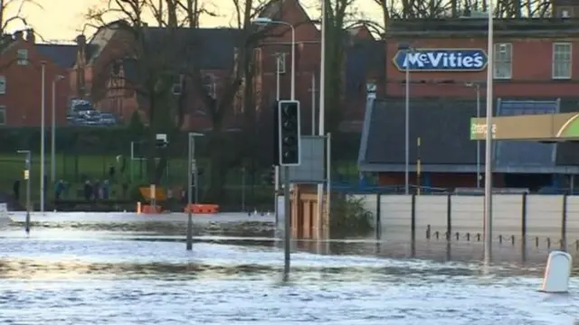 McVities surrounded by water