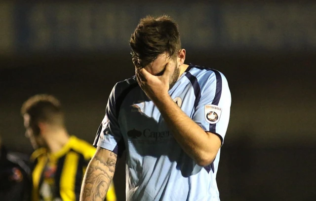 Unhappy Telford player