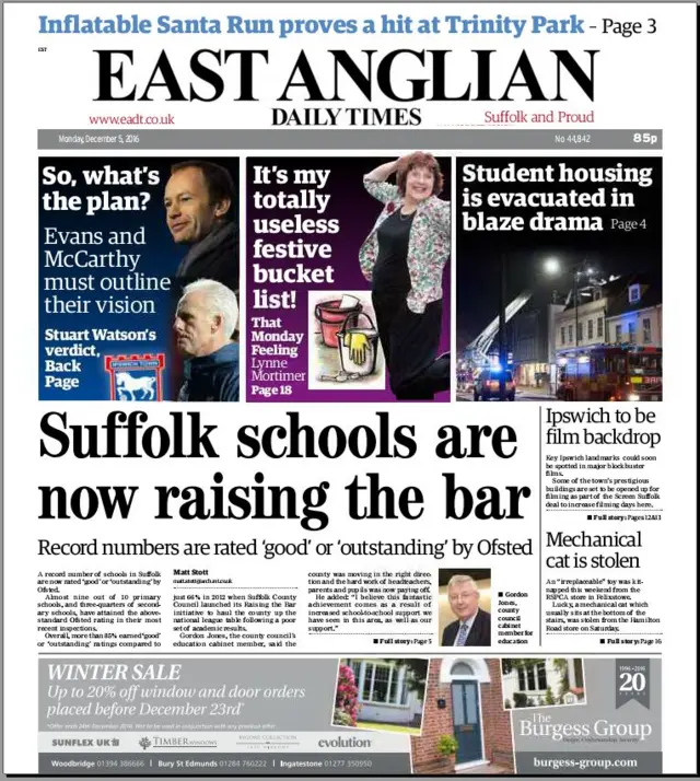 Front page of EADT