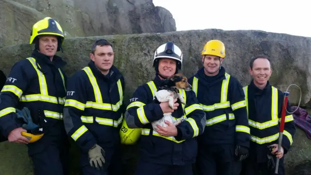 Fire crew with Pip