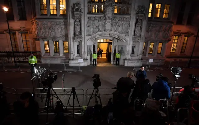 View of the entrance to the Supreme Court