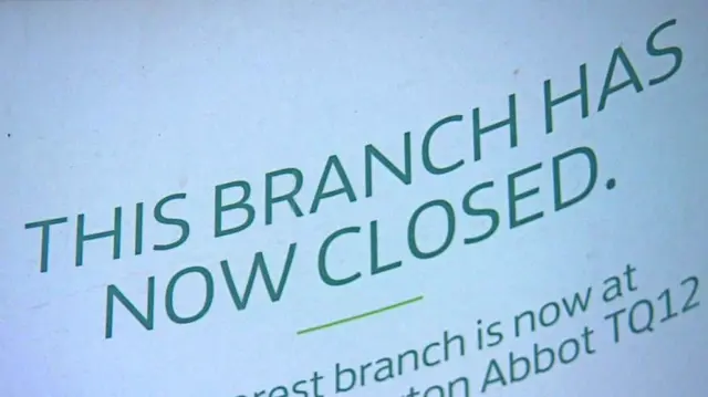 Bank closed sign