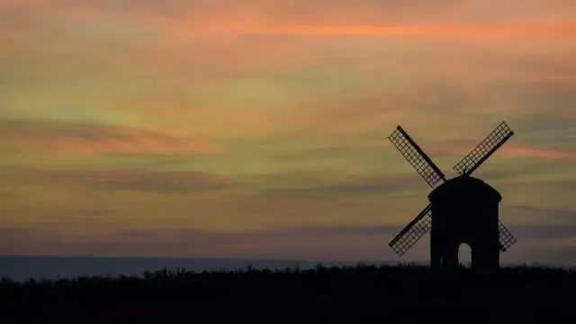 Windmill in sunset