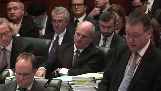 John Larkin addresses the court as Lord Keen and James Eadie look on